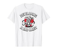 Film Photographer Developing A Bad Habit Vintage Camera Camiseta gráfica económica, Hombre, Blanco, M
