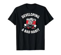 Film Photographer Developing A Bad Habit Vintage Camera Camiseta gráfica económica, Hombre, Negro, M
