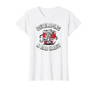 Film Photographer Developing A Bad Habit Vintage Camera Camiseta gráfica económica, Mujer, Blanco, M
