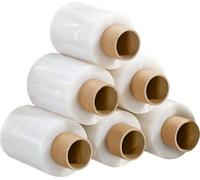 Film Transparente o Negro para Embalar 100MM x 200M,23 Micras Rollo de Papel Film Resistente de Plástico con Alta Elasticidad para Mudanzas y Envíos (Transparente Mini Film, 6 ROLLOS)
