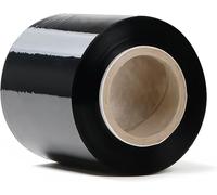 Film Transparente o Negro para Embalar 100MM x 200M 23 Micras Rollo de Papel Film Resistente de Plástico con Alta Elasticidad para Mudanzas y Envíos (NEGRO Mini Film, 1 ROLLOS)