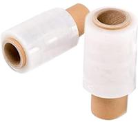 Film Transparente o Negro para Embalar 100MM x 200M,23 Micras Rollo de Papel Film Resistente de Plástico con Alta Elasticidad para Mudanzas y Envíos (Transparente Mini Film, 2 ROLLOS)