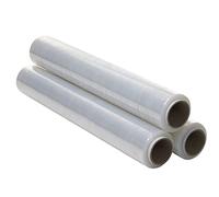 Film Transparente para Embalar de 50 cm de ancho y estirable hasta 300 Metros de Longitud - Rollo de Film Elástico Manual para Embalaje Industrial - 3 unidades