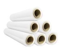 Film Transparente para Embalar, Film Transparente, Papel Film, Rollo de Plastico Protector Muebles, Cajas Mudanza, Plastico Cubretodo 50cm x 300m estirables - SIDI (6 unds, Transparente)