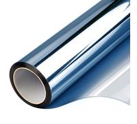 Filmgoo, Película de privacidad unidireccional para Ventana o Puerta, Tratamiento de Tinte, Espejo diurno, Vinilo para Control de Calor y Rayos UV, Bloqueo Solar (Azul, Plateado, 60 x 1000 cm)