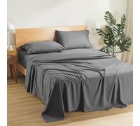 Filo Magico Juego de sábanas 100% algodón de 4 piezas, 200 hilos, sábana bajera de 30 cm de profundidad, sábana encimera y fundas de almohada, ultra suave, fácil cuidado, calidad de hotel, tamaño