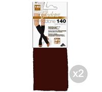 Filodoro Juego de 2 Micro Algodón 140 TG 4L Marrón Oscuro - Medias de Mujer, Multicolor, única