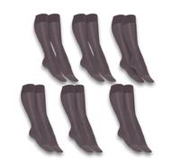 FILODORO Medias para mujer Supercomfort 20 DEN (6 unidades) cómodas en la pierna con banda alta suave, Pizarra, M/L