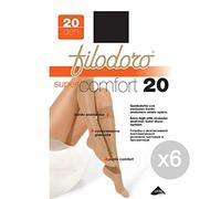 Filodoro Set 6 hasta La Rodilla Super Confort 20 1/2 Negro S/M calcetín de Mujer Accesorio Moda, Multicolor, única