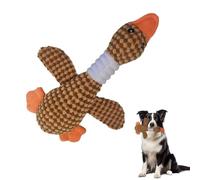 FILOEEX Juguetes indestructibles para perros de ganso para perros, juguete chirriante de ganso marrón, juguete masticable para perros pequeños y medianos para mantenerlos entretenidos y ocupados