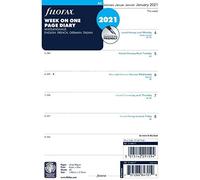 Filofax 2021 21-68517 - Vista semanal por página, 4 idiomas, color blanco personal