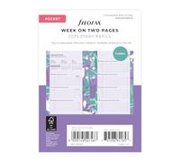 Filofax Agenda 2025 con diseño floral ilustrado de bolsillo en 2 páginas