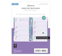 Filofax Agenda 2026 26-6351 con diseño floral ilustrado en 2 páginas, 5 idiomas, tamaño A5