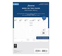 Filofax Agenda 2026 26-68514 con 5 citas de idiomas, tamaño A5, semana en dos páginas