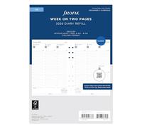 Filofax Agenda 26-68521 de tamaño A5 con formato de columna en dos páginas en inglés 2026