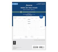 Filofax Agenda 27-68521R con formato de columna de papel reciclado inglés 2027, tamaño A5, semana en dos páginas