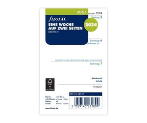 FILOFAX Agenda Mini 1 semana en 2 páginas (alemán)2024