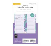 Filofax Agenda personal ilustrada floral semanal en 2 páginas, 5 idiomas, 2026, paquete 26-6341