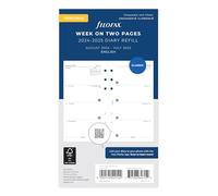 Filofax Agenda personal semanal en dos páginas, agenda de mitad de año del 24 de agosto al 25 de julio