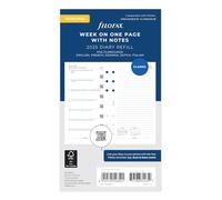 Filofax Agenda personal semanal por página con notas en 5 idiomas 2025