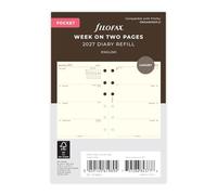 Filofax Agenda semanal de bolsillo en dos páginas de algodón crema 2027 27-68224
