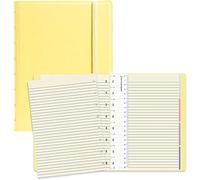 Filofax B115061U - Cuaderno de notas (recargable, tamaño A5, 112 páginas, incluye 4 índices (uno con bolsillo), marcador de página y cierre elástico, color limón)
