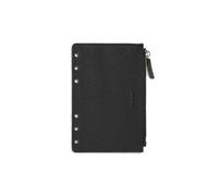 Filofax Bolsa de piel con cremallera, color negro