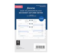 Filofax Calendario Pocket 1 mo/2S tabbed (alemán) 2026