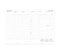 Filofax Deskfax - Recambio para calendario, vista semanal con citas, papel blanco, inglés, 2026 (C68612-26)