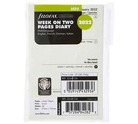 Filofax Mini semana en dos páginas 4 idioma algodón crema 2022 diario
