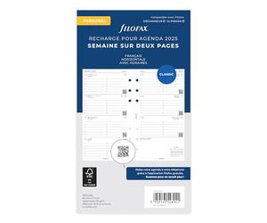 Filofax Personal 1 semana en 2 páginas horiz.liniert francés 2025