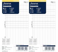 Filofax Personal Finances - Recambio para agenda de anillas, diseño de registro de gastos e ingresos (Paquete de 2)