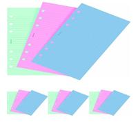 Filofax Personal - Recambio para agenda de anillas, hojas rayadas para notas, color verde, rosa y azul (Paquete de 4)