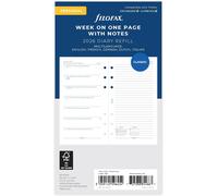 Filofax Personal Semanal Uno Página Con Notas Recambio Diario 2026 Multi Idiomas