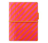 Filofax Pocket Domino - Organizador de patente (diseño de rayas, color naranja/rosa)