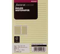 Filofax Pocket - Recambio para agenda de anillas, hojas rayadas para notas, color crema