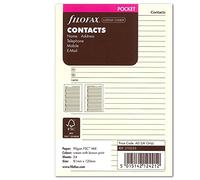 Filofax Pocket - Recambio para libreta de anillas, agenda de contactos (nombre, dirección postal, dirección de correo electrónico, teléfono, fax y teléfono móvil), color crema (en inglés)