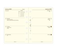 Filofax Pocket Week on Two Pages English 2023 - Agenda de algodón, color crema