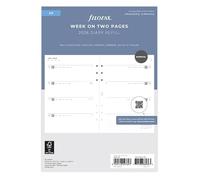 Filofax Recambio de agenda de calendario, tamaño A5, vista semanal, paquete de diario mínimo, papel blanco, multilingüe: cinco idiomas, 2026 (C68590-26)