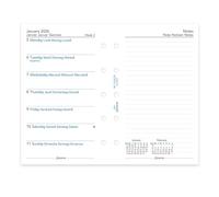 Filofax Recambio de agenda de calendario, tamaño mini, semana en una página con notas, papel blanco, sin rayas, multilingüe: cuatro idiomas, 2026 (C68109-26)