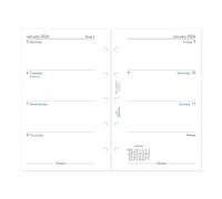 Filofax Recambio de agenda de calendario, tamaño mini, vista semanal con sección de notas, papel blanco, sin rayas, inglés, 2026 (C68121-26)