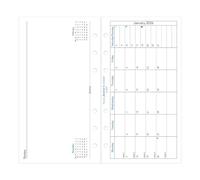 Filofax Recambio de agenda de calendario, tamaño personal/compacto, mes en una página con notas, horizontal, papel blanco, inglés, 2026 (C68405-26)