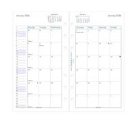 Filofax Recambio de agenda de calendario, tamaño personal/compacto, vista mensual, papel blanco, inglés, 2026 (C68410-26)