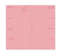 Filofax Recambio de agenda de calendario, tamaño personal/compacto, vista semanal, papel rosa, sin rayas, inglés, 2026 (C68478-26)