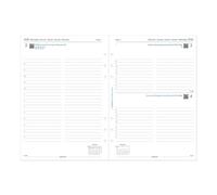 Filofax Recambio de agenda para calendario, tamaño A5, día en una página con citas, papel blanco, multilingüe: cinco idiomas, 2026 (C68515-26)