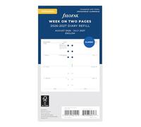 Filofax Recambio de agenda semanal personal en dos páginas de mediados del año 26 de agosto al 27 de julio 27-68452