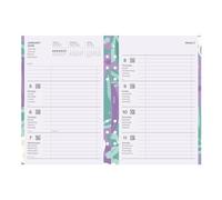 Filofax Recambio para calendario, tamaño A5, vista semanal, paquete de diario floral ilustrado con diseño de impresión en cuatro colores, multilingüe: cinco idiomas, 2026 (C6351-26)