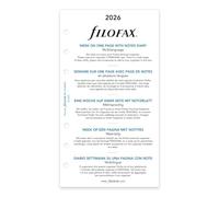 Filofax Recambio para calendario, tamaño personal/compacto, semana en una página con notas, papel blanco, multilingüe: cinco idiomas, 2026 (C68409-26)