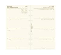Filofax Recambio para calendario, tamaño personal/compacto, vista semanal, papel crema de algodón, sin rayas, multilingüe: cinco idiomas, 2026 (C68413-26)