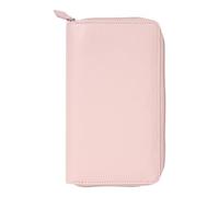 Filofax Saffiano - Organizador con cremallera, tamaño compacto personal, rubor, grano cruzado, aspecto de cuero, seis anillos, calendario semanal y multilingüe, 2025 (C022699-25)